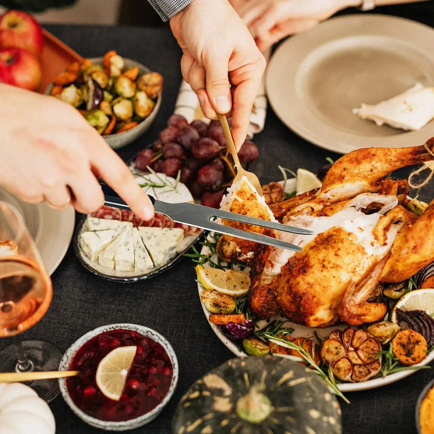 2pcs Carving Meat Forks 10 Inch Long Stainless Steel Forks For BBQ Cooking Grilling Roasting