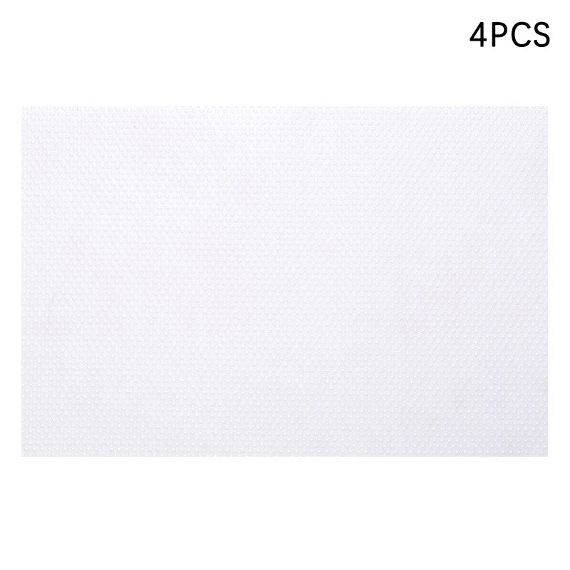 4pcs Refrigerator Pad Non-Slip Waterproof Can Be Cut Fridge Shelf Liner Mat Kitchen Washable Drawer Cabinet Pads Table Placemats