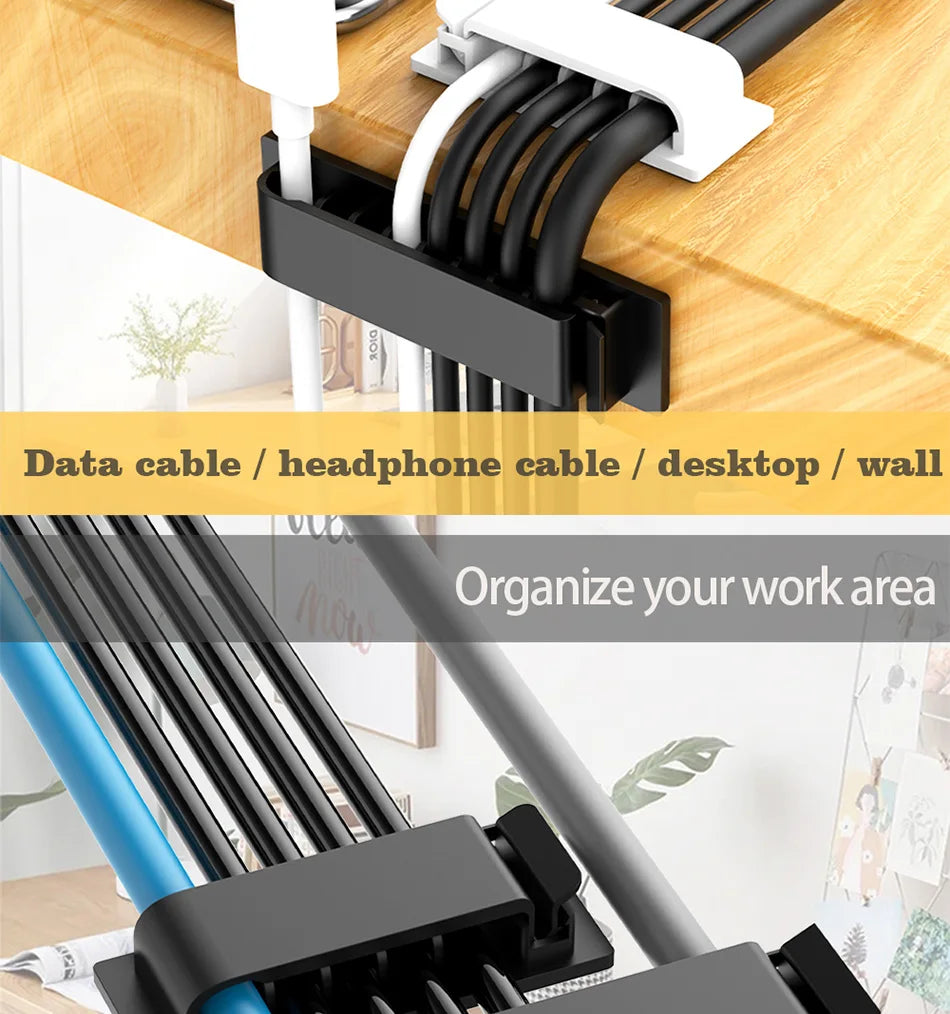 Cable Organizer Cord Management Wire Holder Flexible USB Cable Winder Tidy Silicone Clips For Mouse Keyboard Earphone Protector