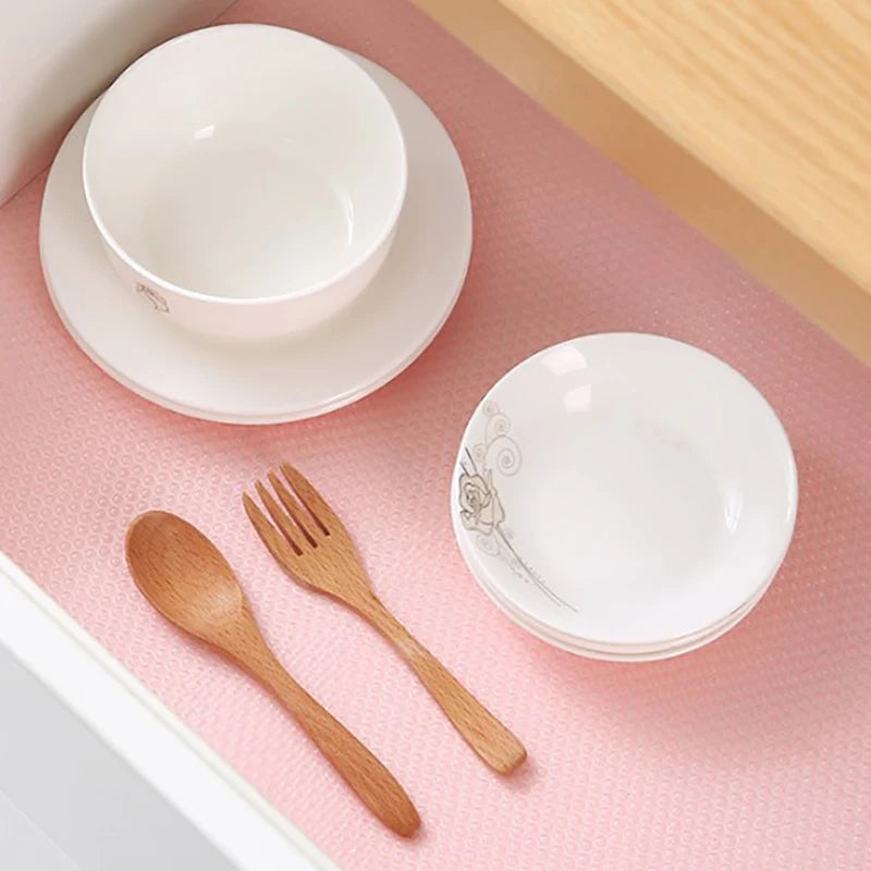 4pcs Refrigerator Pad Non-Slip Waterproof Can Be Cut Fridge Shelf Liner Mat Kitchen Washable Drawer Cabinet Pads Table Placemats