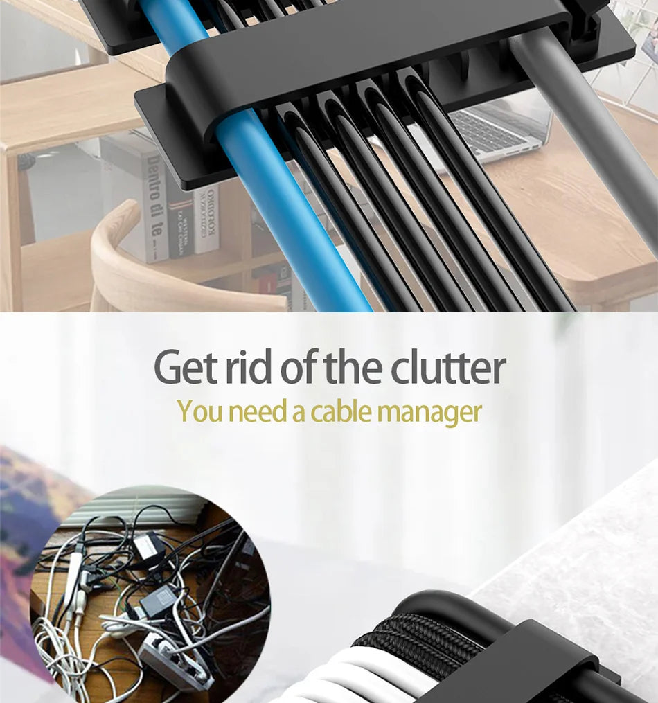 Cable Organizer Cord Management Wire Holder Flexible USB Cable Winder Tidy Silicone Clips For Mouse Keyboard Earphone Protector