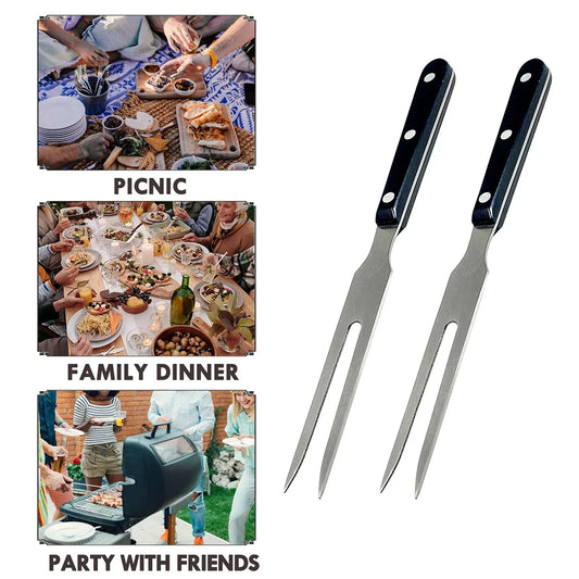 2pcs Carving Meat Forks 10 Inch Long Stainless Steel Forks For BBQ Cooking Grilling Roasting