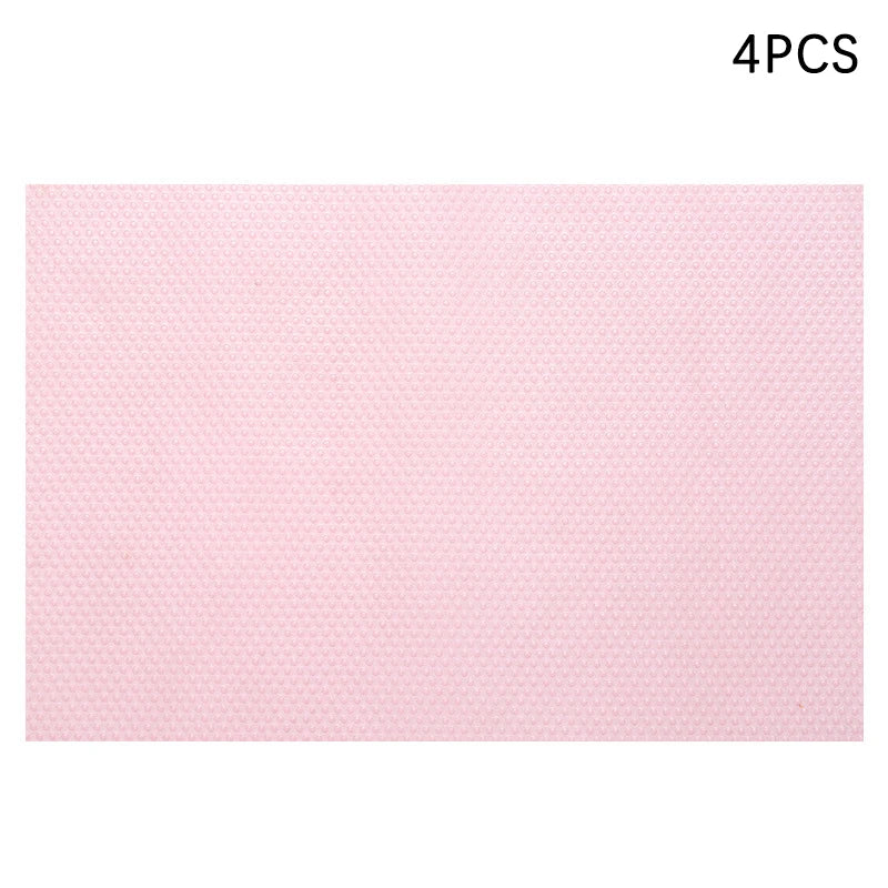 4pcs Refrigerator Pad Non-Slip Waterproof Can Be Cut Fridge Shelf Liner Mat Kitchen Washable Drawer Cabinet Pads Table Placemats