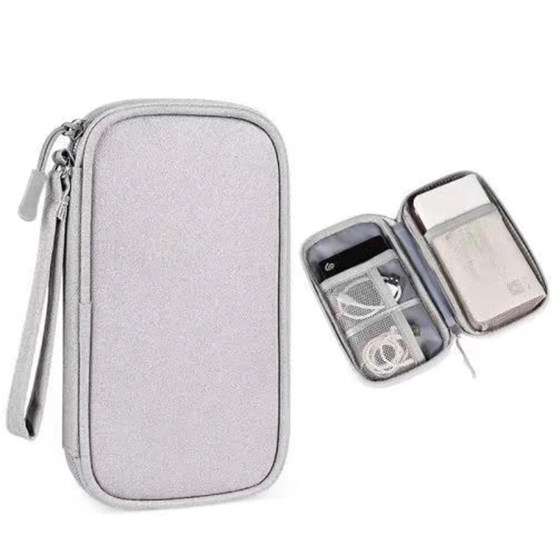 Data Cable Storage Bag Waterproof Travel Organizer Bag Portable Carry Case Double Layers Storage Bag for Cable Cord USB Charger