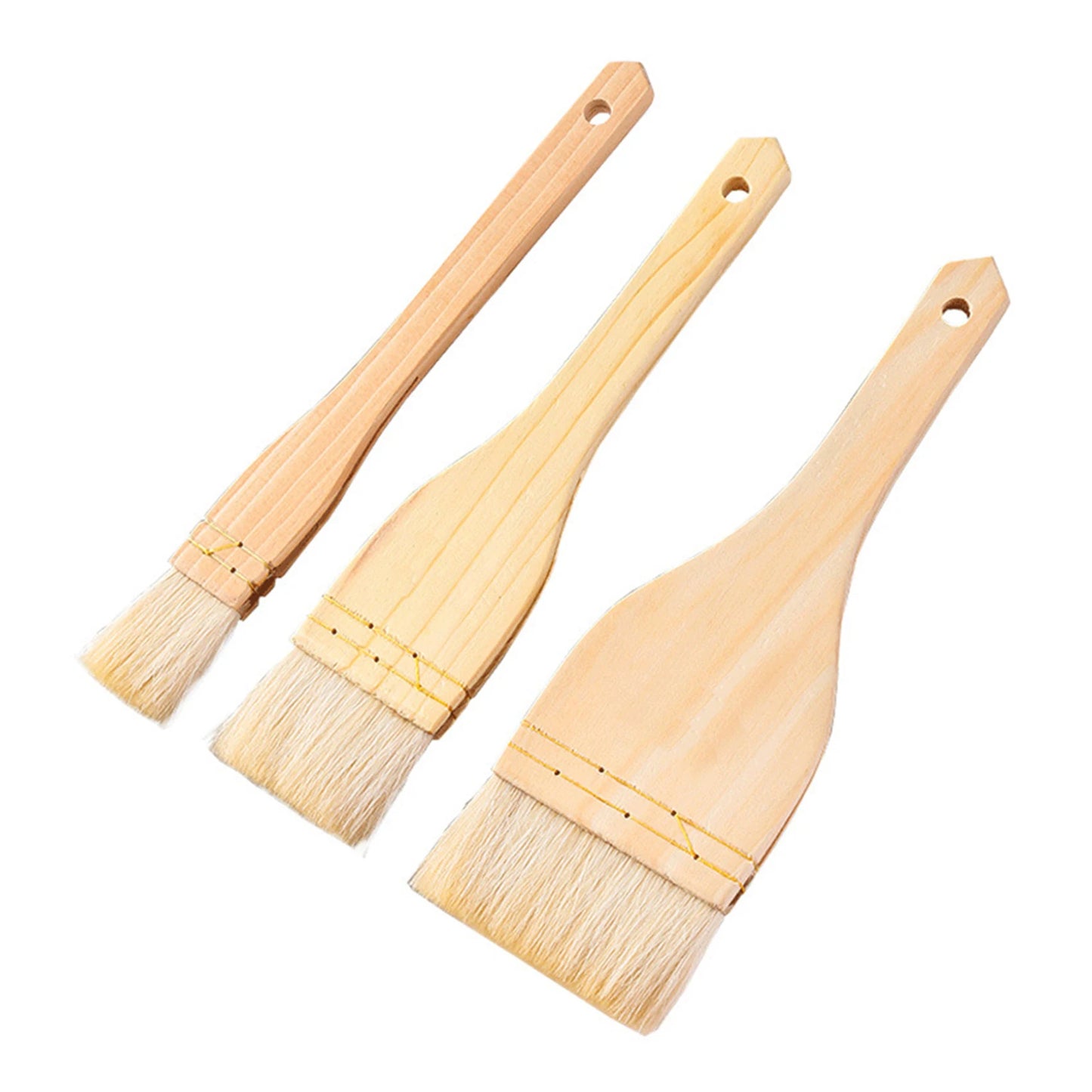 Wooden Cooking Oil Brushes Kitchen Brush Barbecue Oil Brush Multifunctional Long Handle Basting Brushes For Cakes Meat Desserts