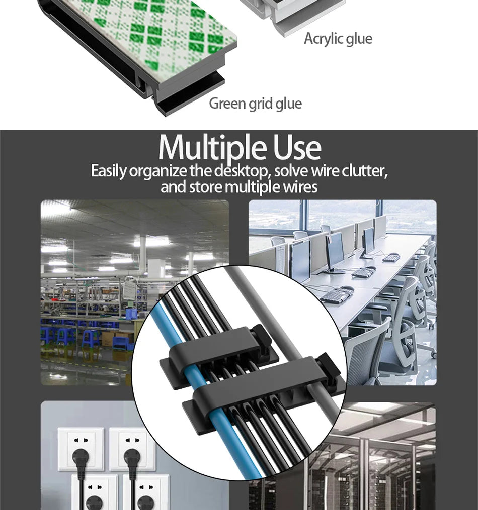 Cable Organizer Cord Management Wire Holder Flexible USB Cable Winder Tidy Silicone Clips For Mouse Keyboard Earphone Protector