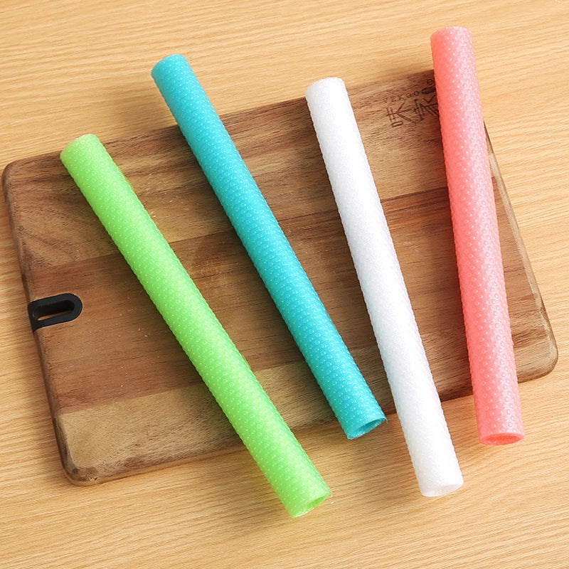 4pcs Refrigerator Pad Non-Slip Waterproof Can Be Cut Fridge Shelf Liner Mat Kitchen Washable Drawer Cabinet Pads Table Placemats