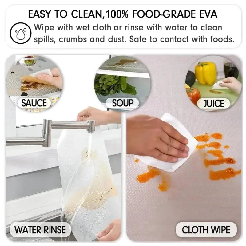 4pcs Refrigerator Pad Non-Slip Waterproof Can Be Cut Fridge Shelf Liner Mat Kitchen Washable Drawer Cabinet Pads Table Placemats