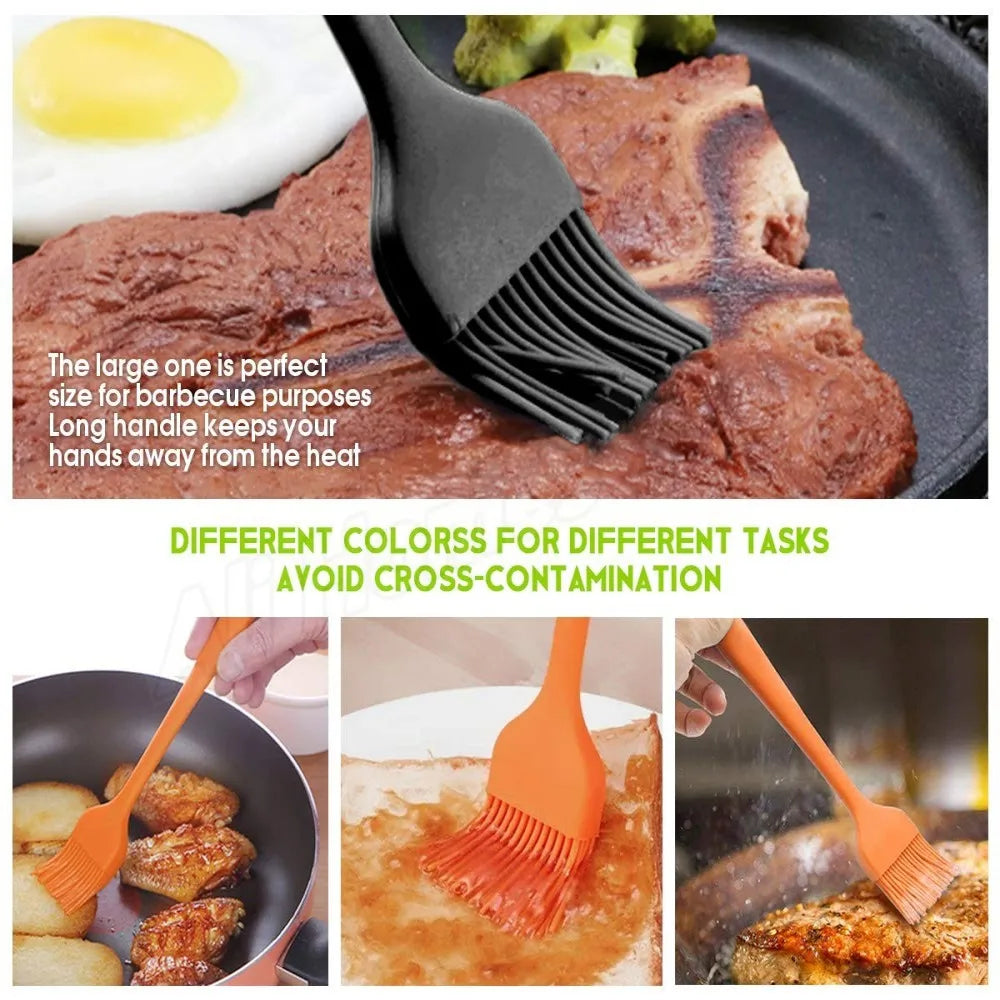 5/3/2/1pcs Silicone Kitchen Brush Basting Pastry Brush Cooking OilBrush for Sauce Butter Marinades Food Brushes BBQ Grill Baster