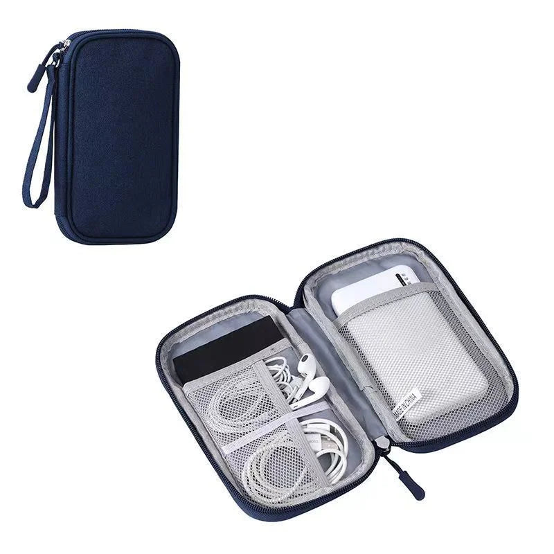 Data Cable Storage Bag Waterproof Travel Organizer Bag Portable Carry Case Double Layers Storage Bag for Cable Cord USB Charger