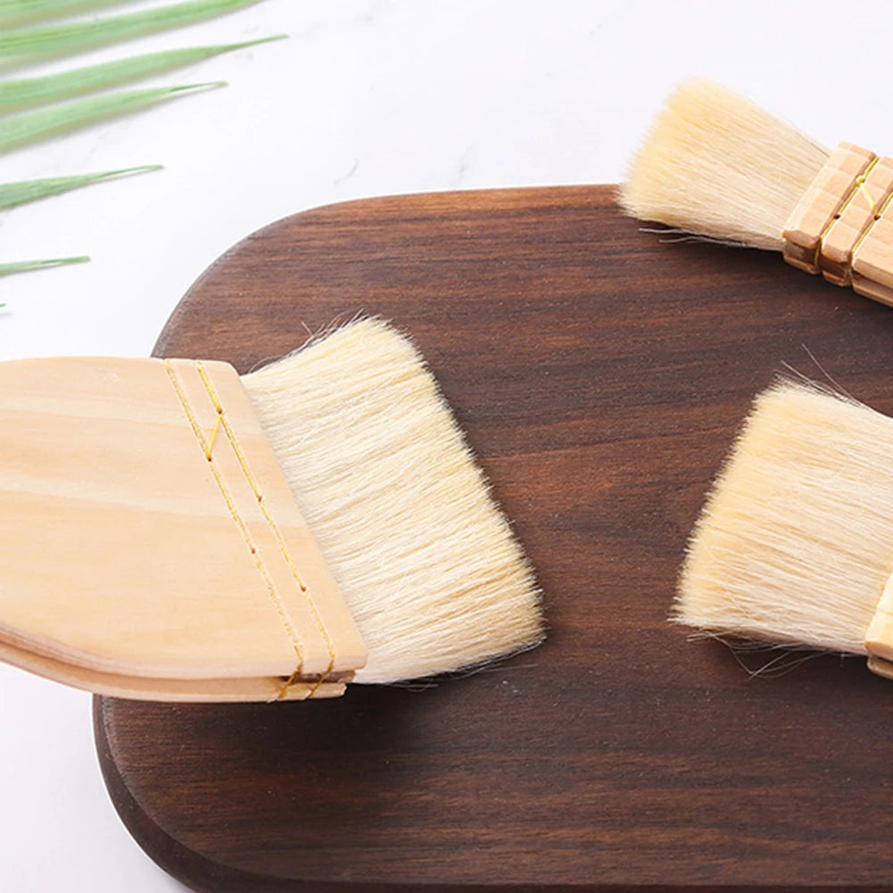 Wooden Cooking Oil Brushes Kitchen Brush Barbecue Oil Brush Multifunctional Long Handle Basting Brushes For Cakes Meat Desserts