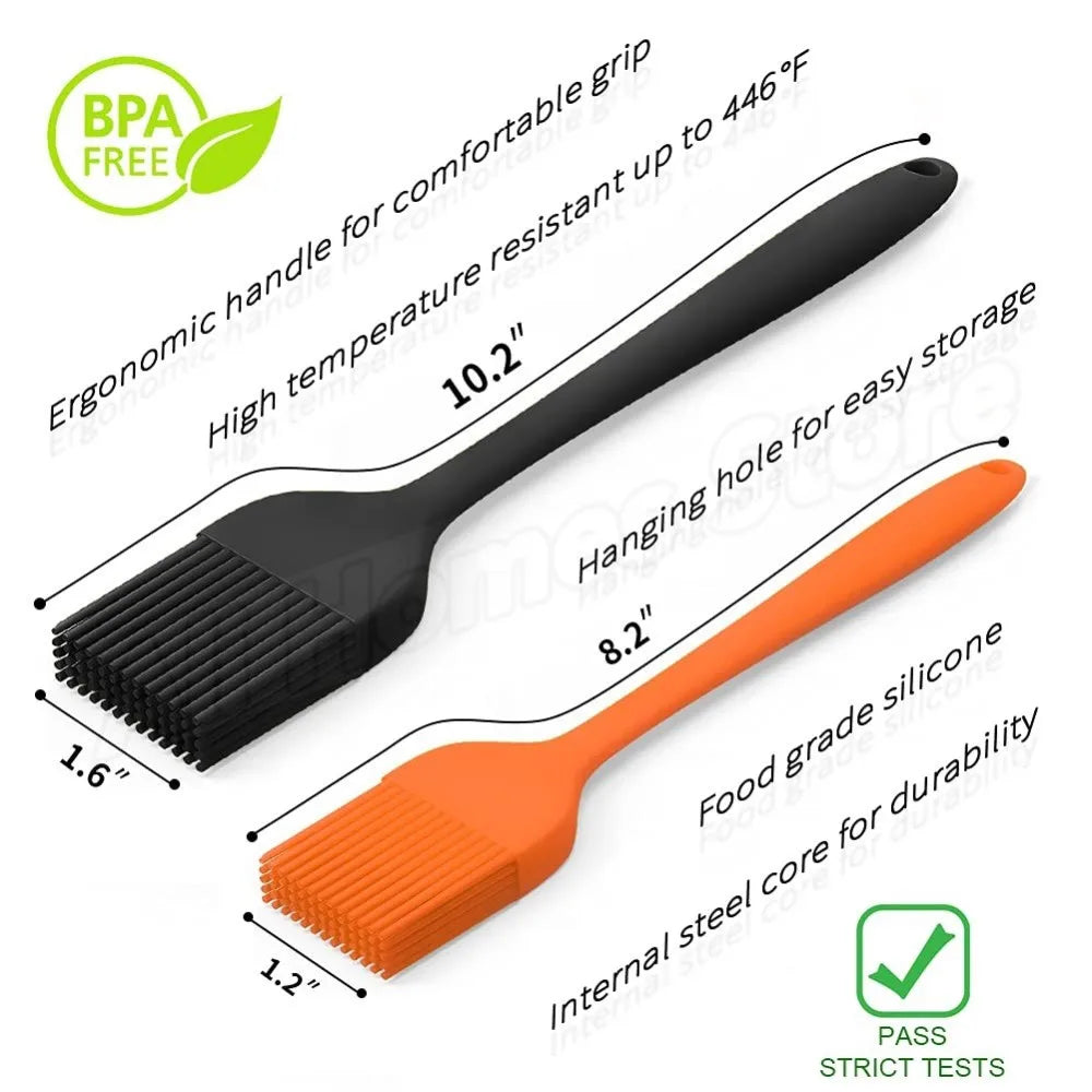 5/3/2/1pcs Silicone Kitchen Brush Basting Pastry Brush Cooking OilBrush for Sauce Butter Marinades Food Brushes BBQ Grill Baster