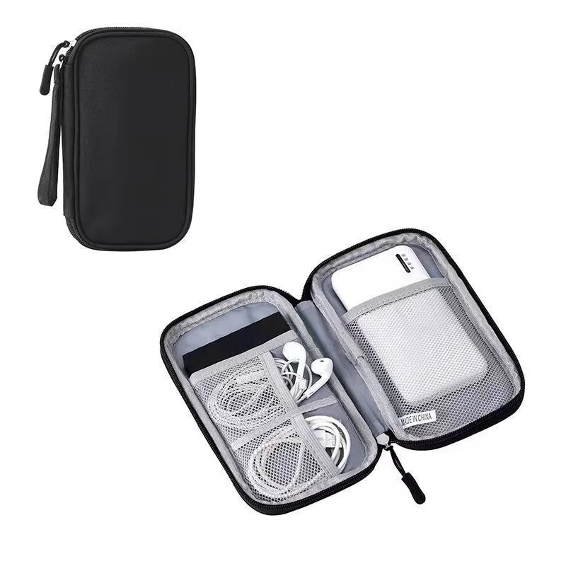 Data Cable Storage Bag Waterproof Travel Organizer Bag Portable Carry Case Double Layers Storage Bag for Cable Cord USB Charger