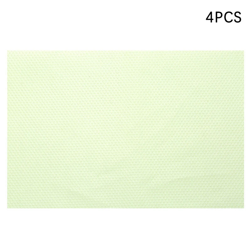 4pcs Refrigerator Pad Non-Slip Waterproof Can Be Cut Fridge Shelf Liner Mat Kitchen Washable Drawer Cabinet Pads Table Placemats