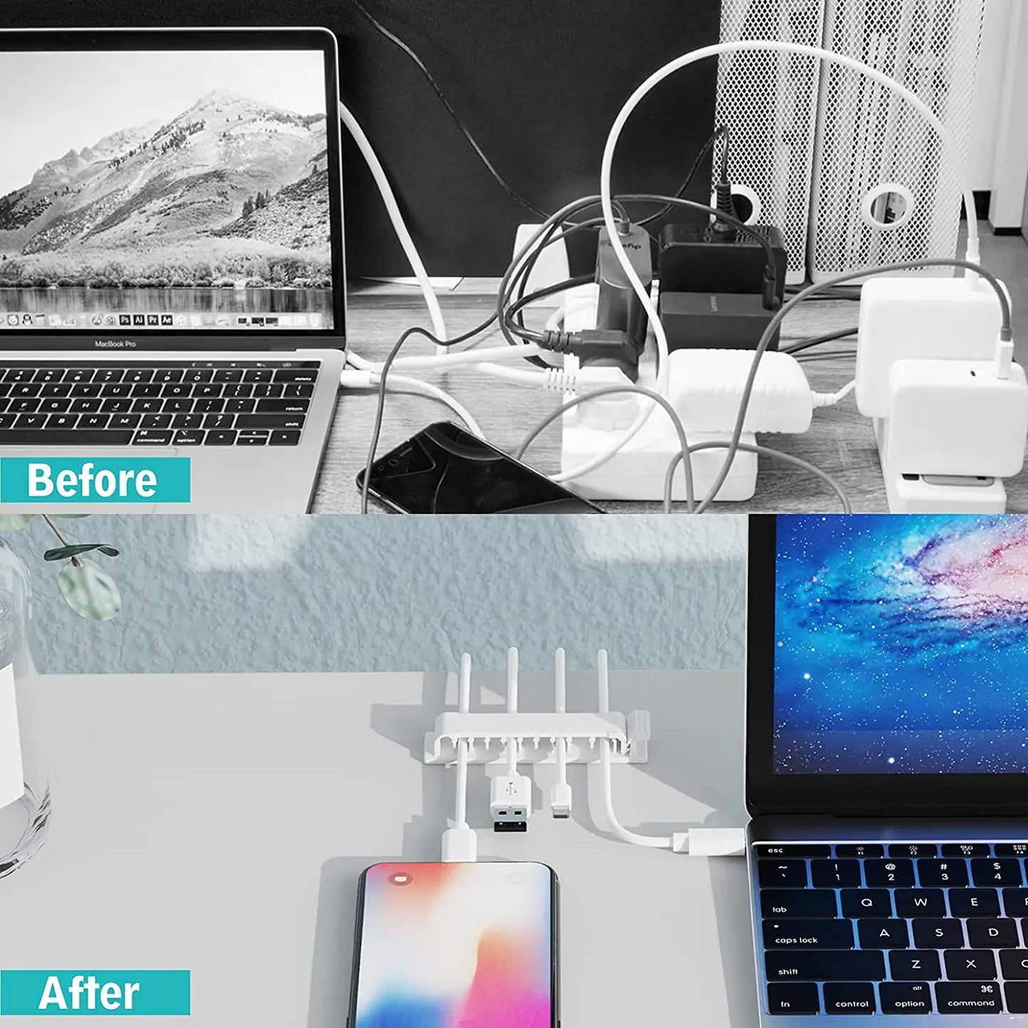 Cable Organizer Cord Management Wire Holder Flexible USB Cable Winder Tidy Silicone Clips For Mouse Keyboard Earphone Protector