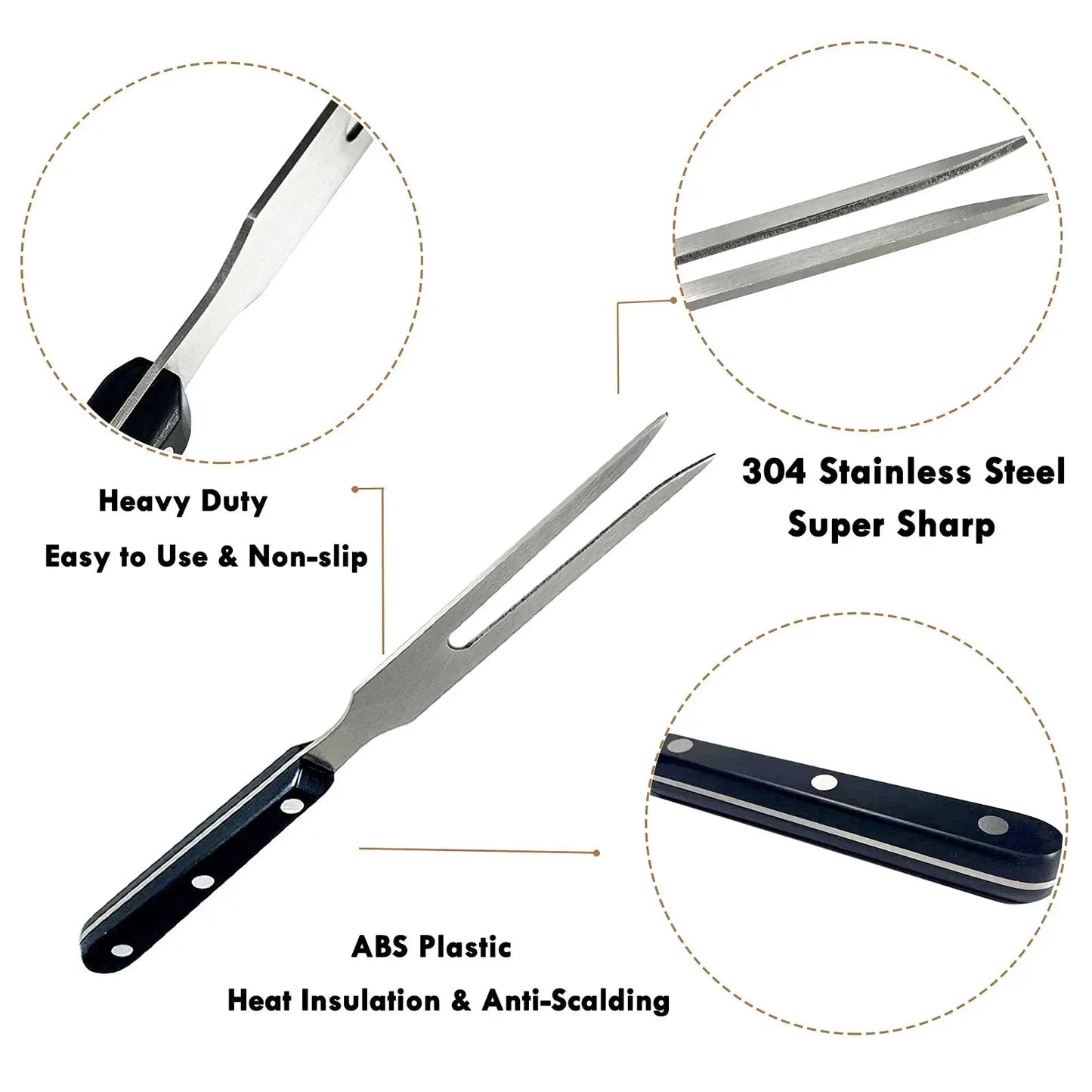 2pcs Carving Meat Forks 10 Inch Long Stainless Steel Forks For BBQ Cooking Grilling Roasting